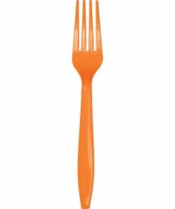 Creative Converting Sunkissed Orange Plastic Forks, 24 Ct Solid Color Tableware