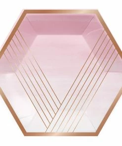 Creative Converting Themed Tableware Rose' All Day Banquet Plate, Shaped, Foil, 8 Ct