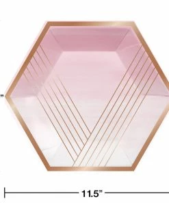 Creative Converting Themed Tableware Rose' All Day Banquet Plate, Shaped, Foil, 8 Ct