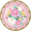 Creative Converting Kids Birthday Party Themes Floral Tea Party Paper Plates, 8 Ct