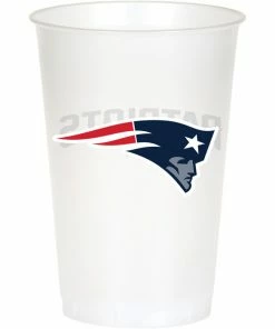 Creative Converting New England Patriots Plastic Cup, 20Oz, 8 Ct NFL And Football Party Supplies