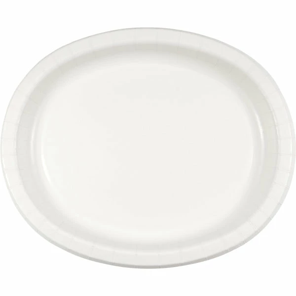 Creative Converting White Oval Platter 10" X 12", 8 Ct