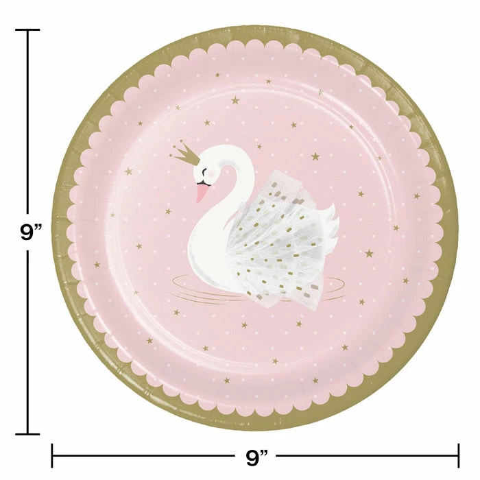 Creative Converting Kids Birthday Party Themes Stylish Swan Paper Plates, Pack Of 8