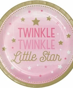 Creative Converting One Little Star Girl Dessert Plates, 8 Ct