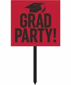 Creative Converting Red Graduation Yard Sign Graduation Party Supplies