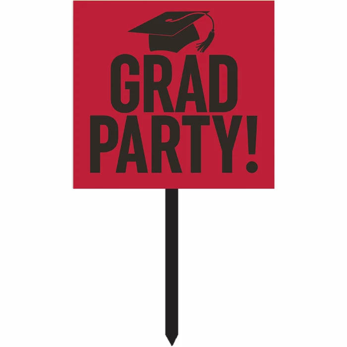 Creative Converting Red Graduation Yard Sign Graduation Party Supplies