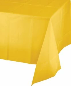 Creative Converting School Bus Yellow Plastic Tablecover 54