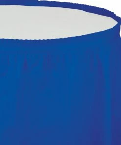 Creative Converting Cobalt Plastic Tableskirt, 14' X 29"