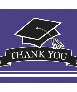 Creative Converting Graduation Party Supplies Graduation School Spirit Purple Thank You Notes, 25 Ct