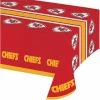 Creative Converting NFL And Football Party Supplies Kansas City Chiefs Plastic Table Cover, 54" X 102"