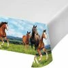 Creative Converting Horse And Pony Plastic Tablecover Border Print, 54" X 102" Kids Birthday Party Themes