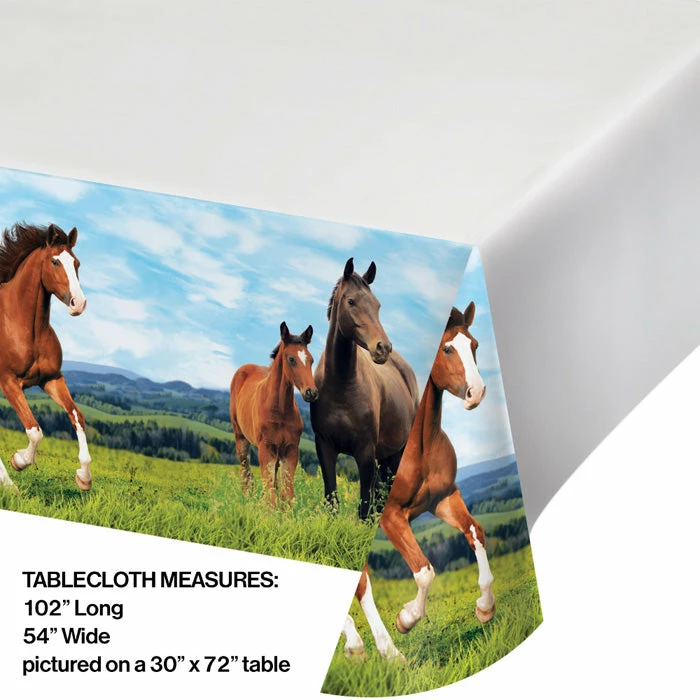 Creative Converting Horse And Pony Plastic Tablecover Border Print, 54" X 102" Kids Birthday Party Themes