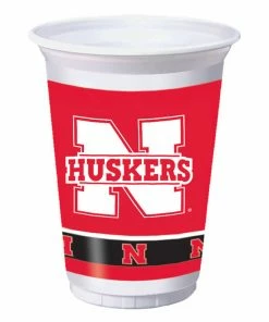 Creative Converting University Of Nebraska 20 Oz Plastic Cups, 8 Ct NCAA College Themed Party Decorations