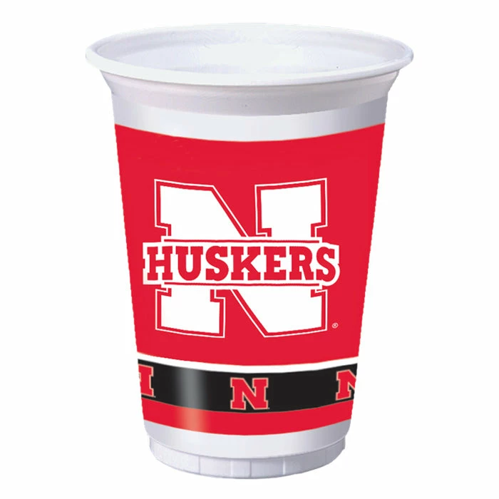 Creative Converting University Of Nebraska 20 Oz Plastic Cups, 8 Ct NCAA College Themed Party Decorations