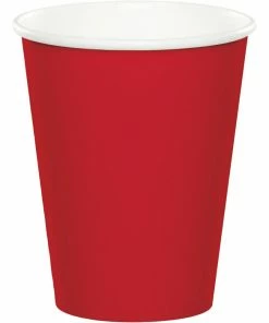 Creative Converting Solid Color Tableware Classic Red Hot/Cold Paper Cups 9 Oz., 24 Ct