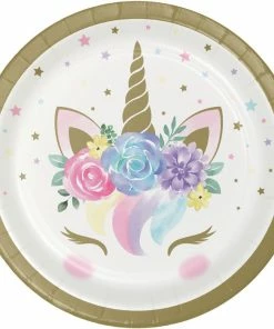 Creative Converting Unicorn Baby Shower Dessert Plates, Pack Of 8 Baby Showers