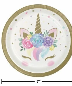 Creative Converting Unicorn Baby Shower Dessert Plates, Pack Of 8 Baby Showers