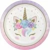 Creative Converting Unicorn Baby Shower Paper Plates, Pack Of 8