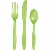 Creative Converting Fresh Lime Green Assorted Plastic Cutlery, 24 Ct Solid Color Tableware