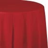 Creative Converting Classic Red Tablecover, Octy Round 82" Plastic