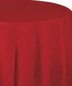 Creative Converting Classic Red Tablecover, Octy Round 82" Plastic