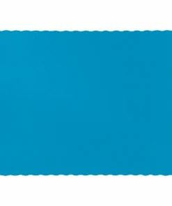 Creative Converting Solid Color Tableware Turquoise Blue Placemats, 50 Ct