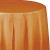 Creative Converting Solid Color Tableware Pumpkin Spice Tablecover, Octy Round 82" Plastic