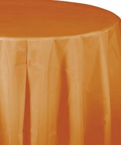 Creative Converting Solid Color Tableware Pumpkin Spice Tablecover, Octy Round 82