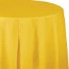 Creative Converting Solid Color Tableware School Bus Yellow Tablecover, Octy Round 82" Plastic