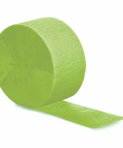 Creative Converting Fresh Lime Crepe Streamers 81' Solid Color Tableware
