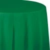 Creative Converting Emerald Green Tablecover, Octy Round 82" Plastic