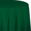 Creative Converting Solid Color Tableware Hunter Green Tablecover, Octy Round 82" Plastic