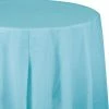 Creative Converting Pastel Blue Tablecover, Octy Round 82" Plastic