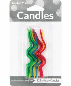 Creative Converting Assorted Curly Candles, 12 Ct