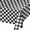 Creative Converting Black Check Tablecover Plastic 54" X 108"