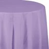 Creative Converting Solid Color Tableware Luscious Lavender Tablecover, Octy Round 82" Plastic