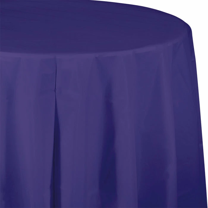 Creative Converting Purple Tablecover, Octy Round 82" Plastic