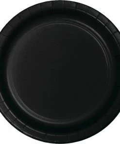 Creative Converting Solid Color Tableware Black Banquet Plates, 24 Ct