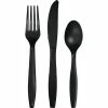 Creative Converting Black Assorted Plastic Cutlery, 24 Ct Solid Color Tableware