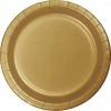 Creative Converting Solid Color Tableware Glittering Gold Banquet Plates, 24 Ct
