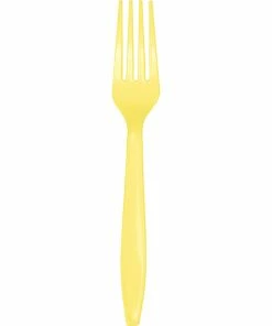 Creative Converting Mimosa Yellow Plastic Forks, 24 Ct Solid Color Tableware