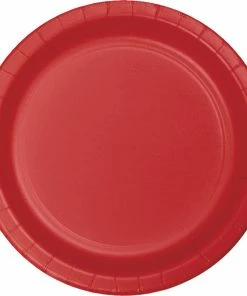 Creative Converting Classic Red Banquet Plates, 24 Ct Solid Color Tableware