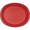 Creative Converting Classic Red Oval Platter 10" X 12", 8 Ct Solid Color Tableware