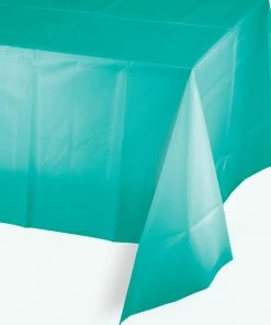 Creative Converting Teal Lagoon Tablecover Plastic 54" X 108" Solid Color Tableware