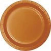 Creative Converting Solid Color Tableware Pumpkin Spice Orange Banquet Plates, 24 Ct