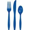 Creative Converting Solid Color Tableware Cobalt Blue Assorted Cutlery, 24 Ct