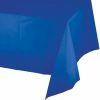 Creative Converting Solid Color Tableware Cobalt Tablecover Plastic 54" X 108"