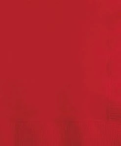 Creative Converting Classic Red Beverage Napkin, 3 Ply, 50 Ct Solid Color Tableware
