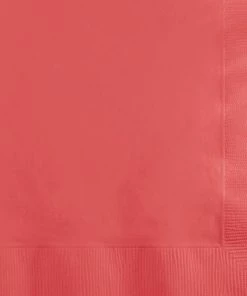 Creative Converting Solid Color Tableware Coral Beverage Napkin 2Ply, 50 Ct