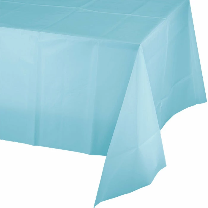 Creative Converting Pastel Blue Tablecover Plastic 54" X 108" Solid Color Tableware
